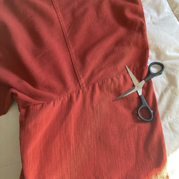 Guayabera Mexican Shirt Cotton Linen Mens 3X Brick Red Boho Embroidery Festival - Picture 12 of 13